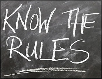 Know the Rules written in chalk on blackboard