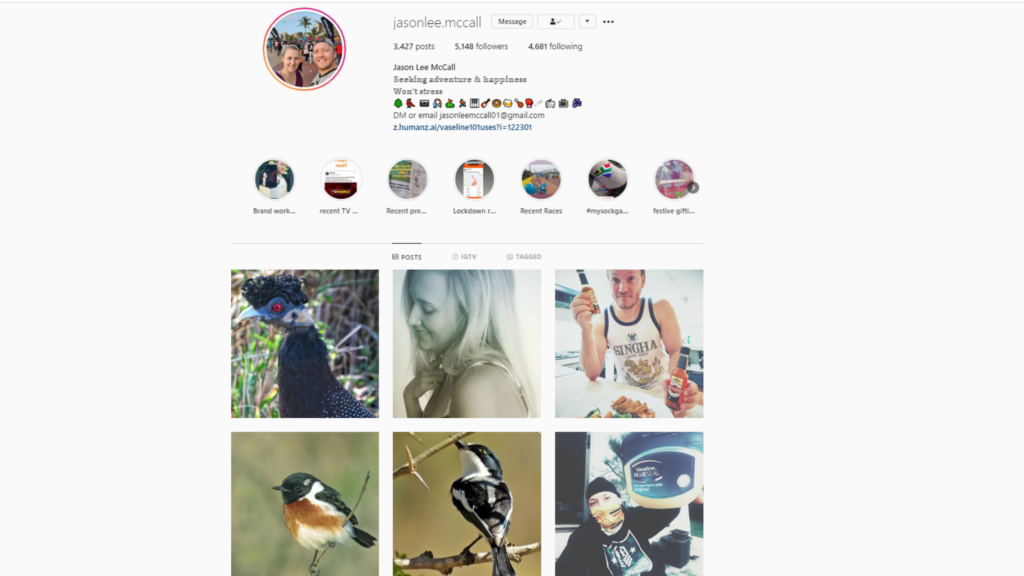 Jason Lee McCall Instagram Page | Photography Influencers