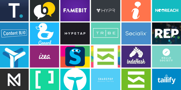 Collage of influencer marketing data platforms - brand logo's