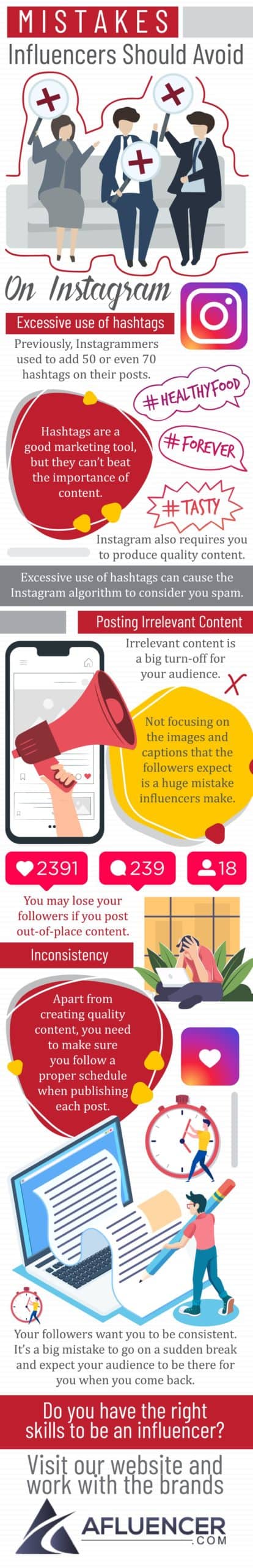 Mistakes Influencers Should Avoid On Instagram | Afluencer Infographic