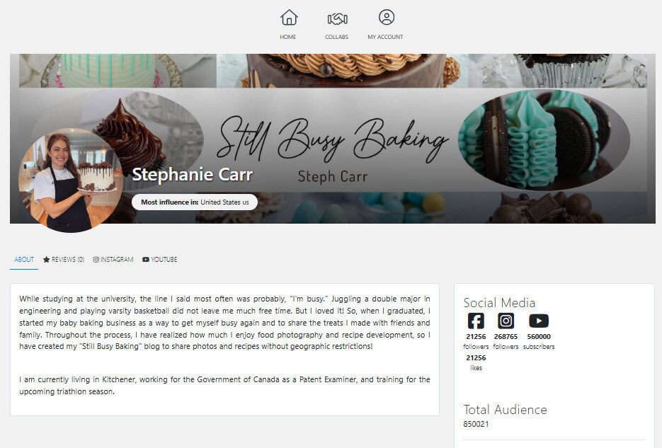 Food Influencer Stephanie Carr's Profile is a Good Example How to Get Better Matches
