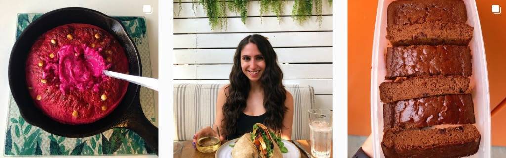 Amanda Esmailian tasting food | Instagram posts