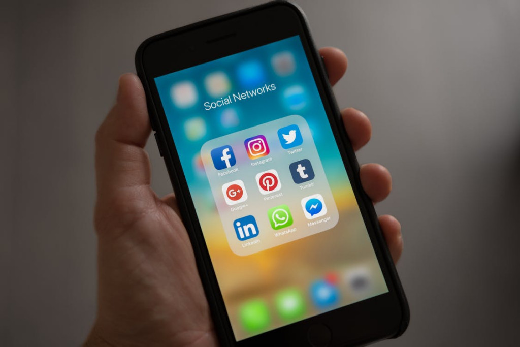 Social media apps on a phone screen