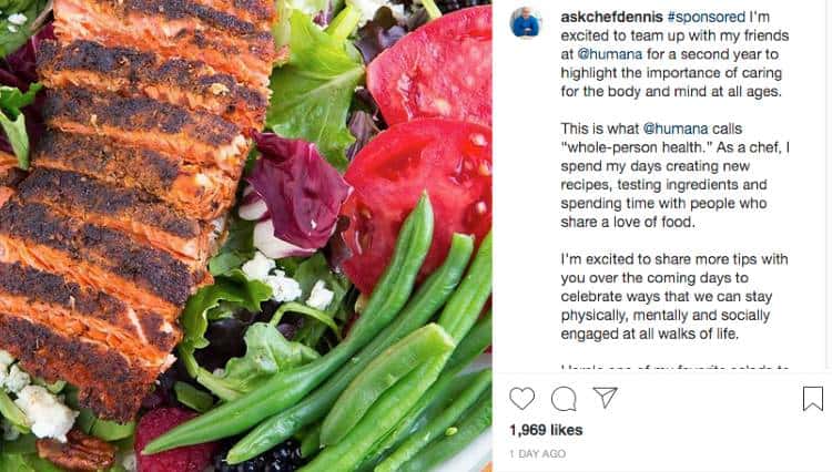 Ask Chef Dennis Instagram post | Grilled salmon salad