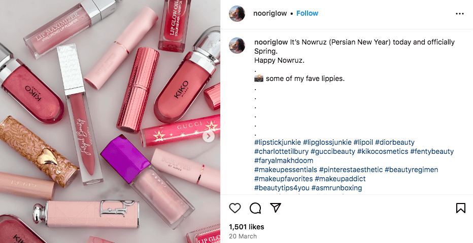 Makeup influencer Atifa Noori shares a collection of her favorite lipsticks
