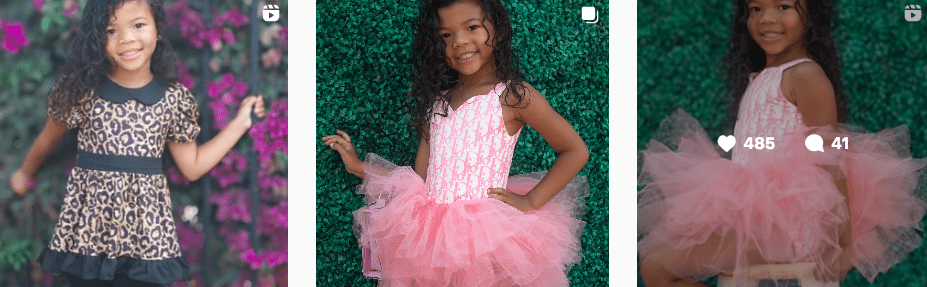 Aubrey modeling kids dresses | Micro influencers in fashion