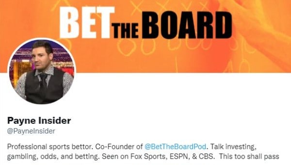 Payne Insider Twitter Gambling Profile | Bet The Board