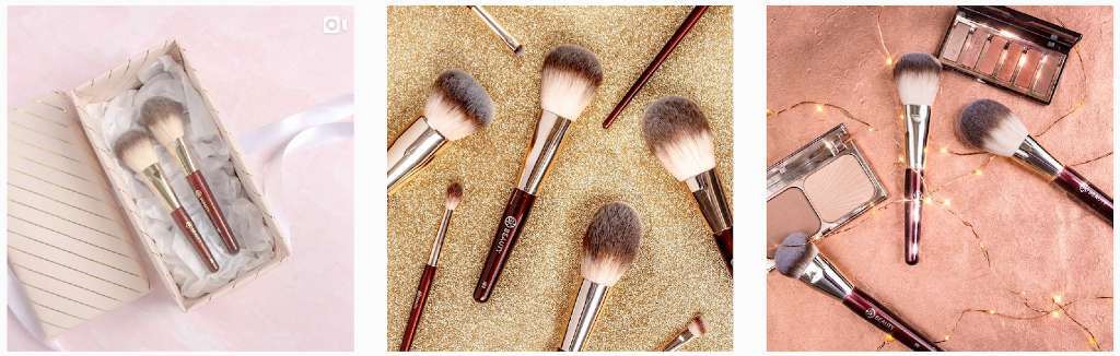 BK Beauty - Product Gallery with Makeup Powders and Brushes