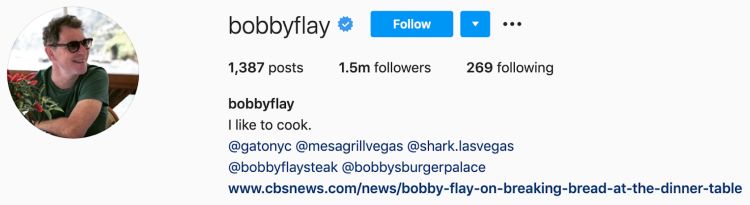 Bobby Flay Instagram Bio