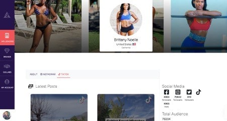 Brittany Noelle Afluencer profile | TikTok Fitness Influencers