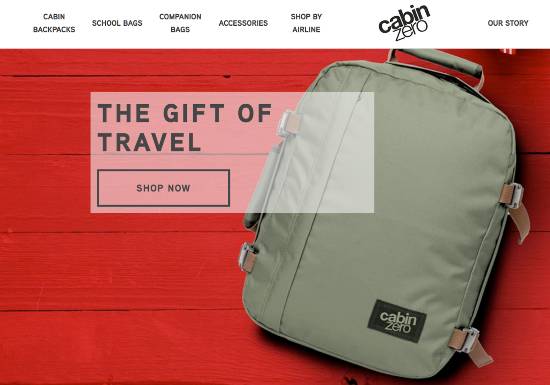 Cabin Zero website | Travel backpacks
