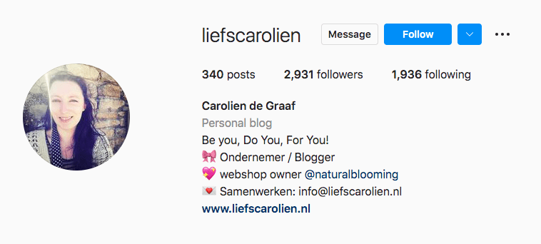 Carolien de Graaf | Insta bio | Influencers featured on Afluencer