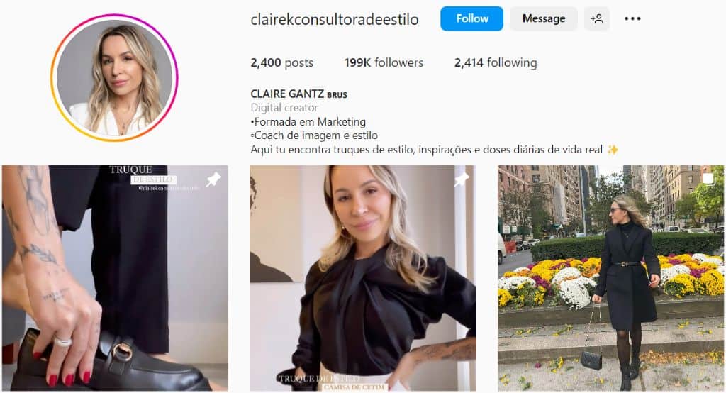Claire Gantz | IG fashion posts
