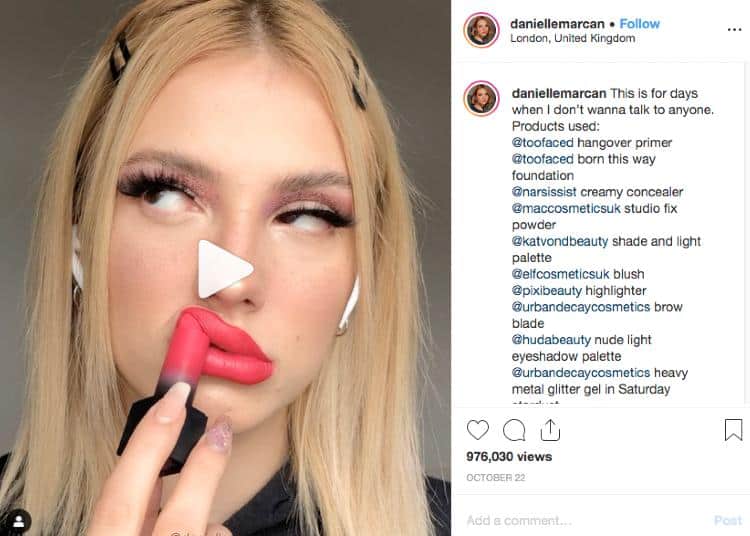 Danielle Marcan: Beauty & makeup Influencer | Not bothered putting lipstick on