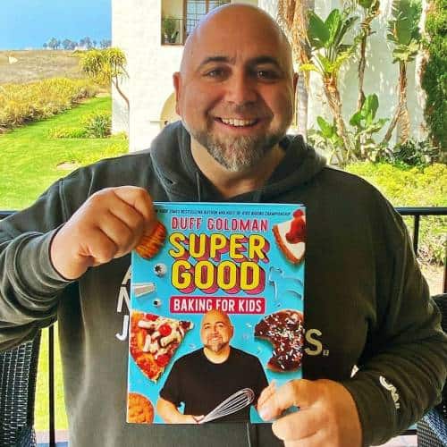 Duff Goldman promoting his cooking book Super Good Baking for Kids