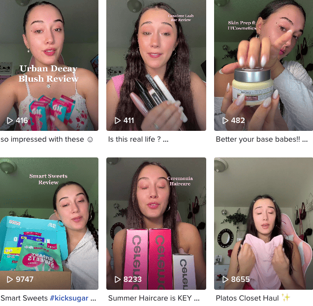 Emma Marx TikTok beauty product reviews | Content creators on Afluencer