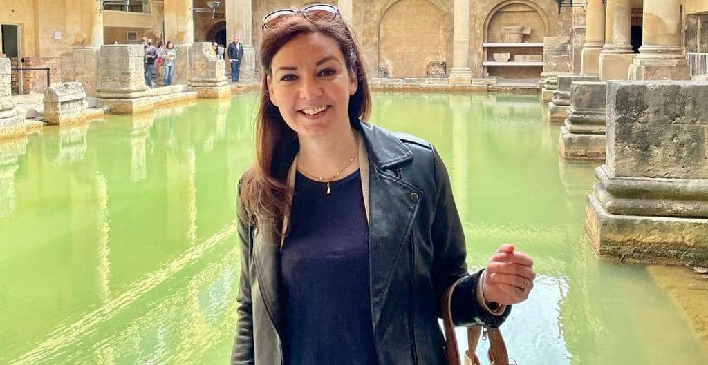Eva Katona at the Roman baths | Vegan influencers