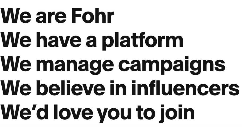 Fohr | influencer marketing platforms