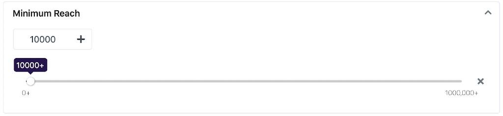 Minimum reach of influencers