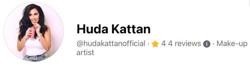 Huda Kattan facebook profile pic review section
