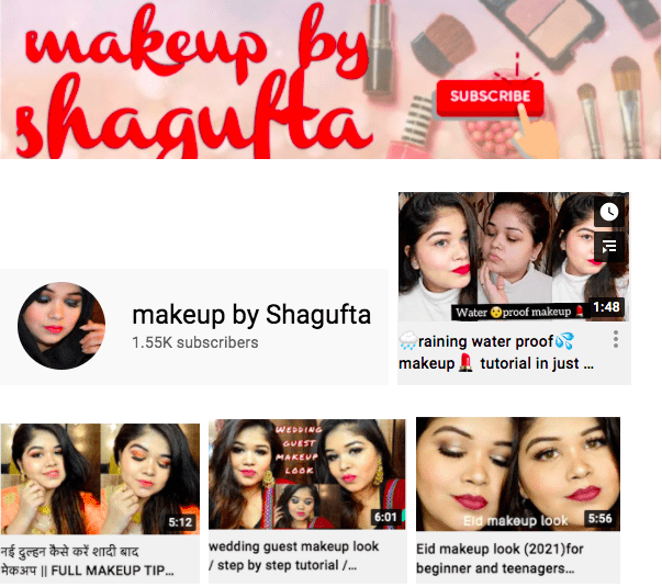 Shagufta Khan | Makeup video thumbnails