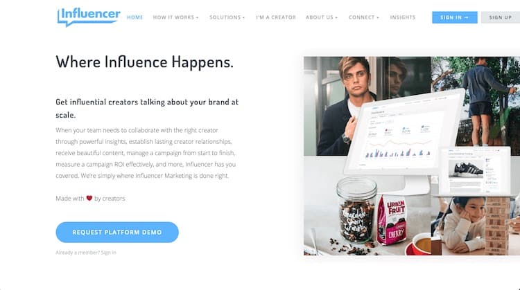 Influencer website | influencer marketing platforms