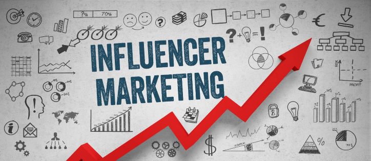 Influencer marketing red arrow rising