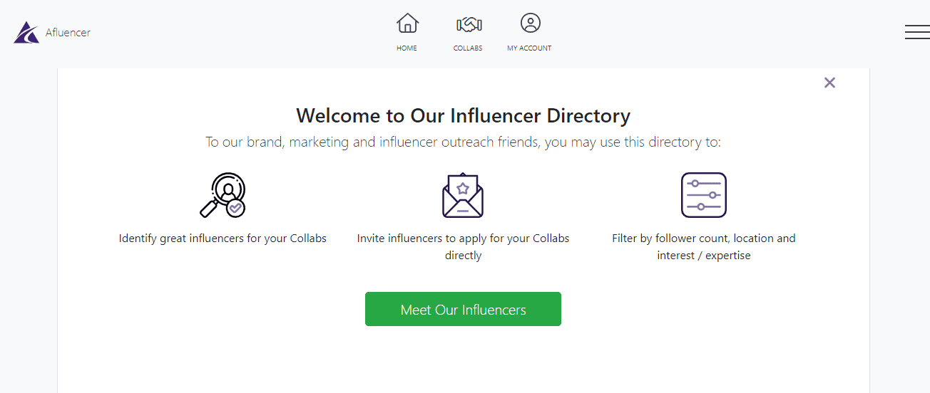 Free influencer search tool: Influencer Directory