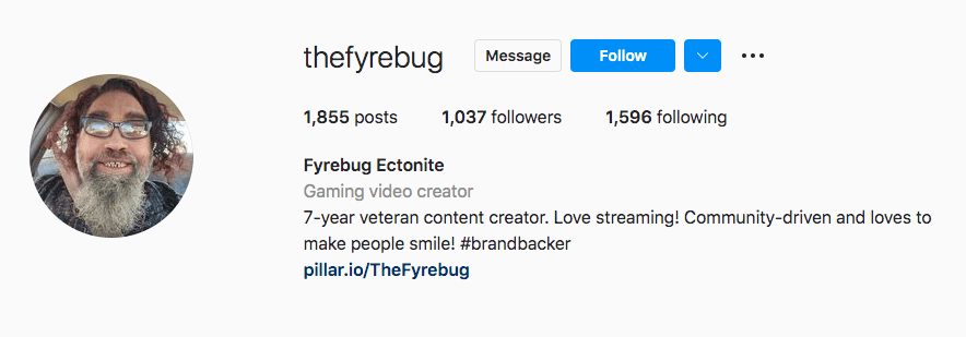 Jason Kesler Instagram bio for Fyrebug