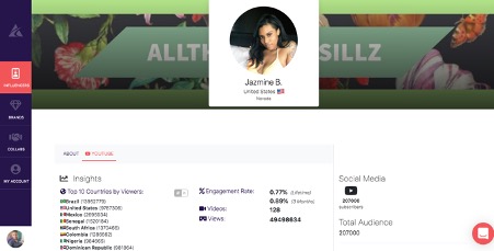 Jazmine Afluencer profile | YouTube influencers