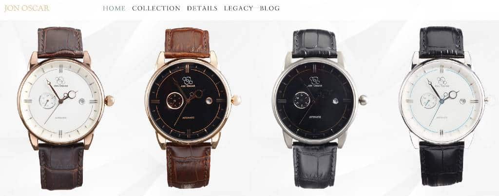 Row of Jon Oscar Men's Watches | Influencer Programs Opportunity