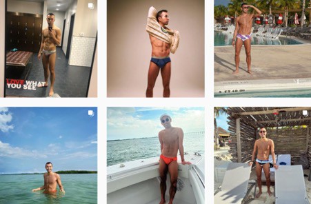 Joseph Lucido IG posts | Ocean travels and swimwear modelling