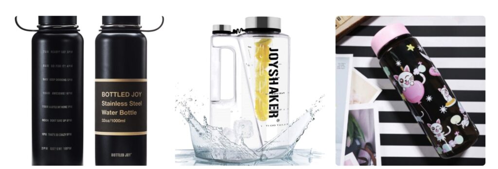 Joyshaker | Different water bottle styles and designs