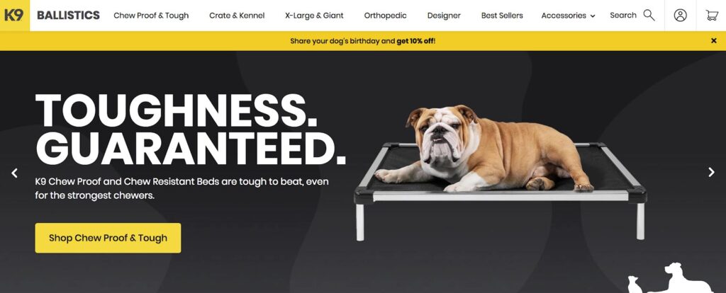 K9 Ballistics website | Chew Proof Dog Beds