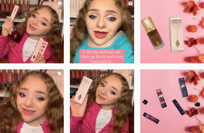 Kelsey Dworchak sponsored by brands to promote beauty products on Instagram