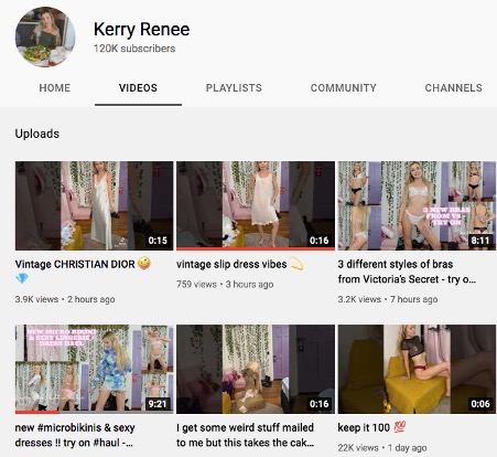 Kerry Renee Youtube channel | Influencers on Afluencer