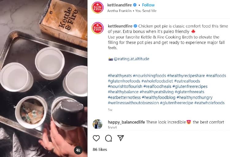 Kettle and fire IG post using creator content | Rising economy