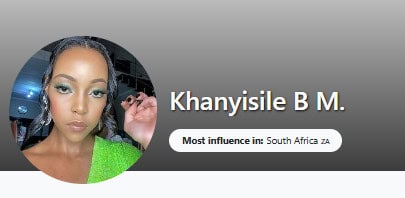 Health influencers on Instagram: Khanyisile B M