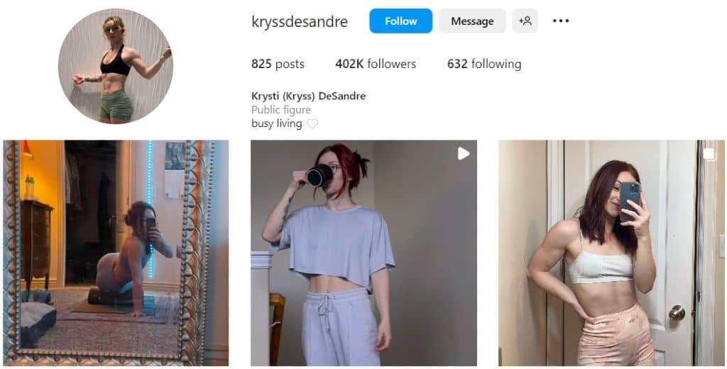 Kryss Desandre | IG fitness posts | Macro vs micro influencers