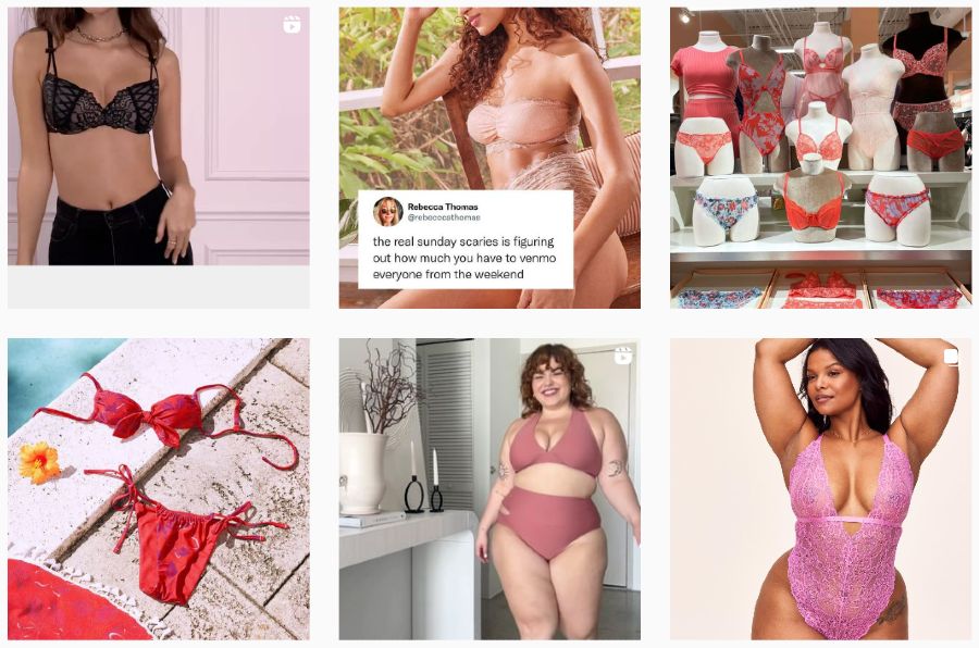 Influencer lingerie models | IG posts