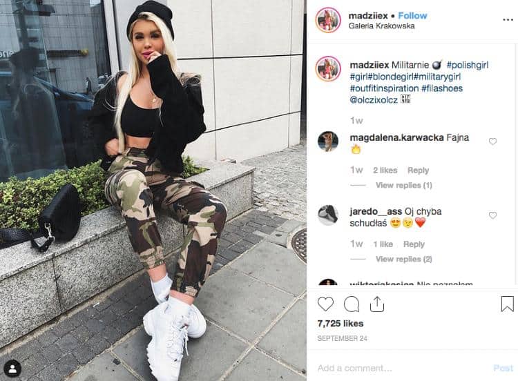 Magda Jankowska in sports wear | IG post | Top Fashion Influencers