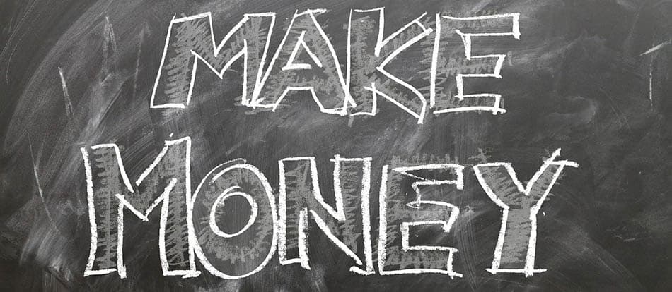 Make money chalk writing on black board