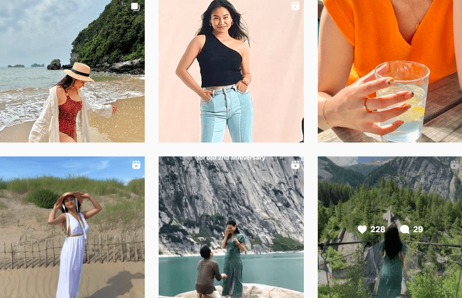Maya Nguyen fashion and travel posts on Instagram