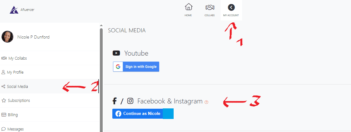 Afluencer Influencer FAQ: Connecting Instagram