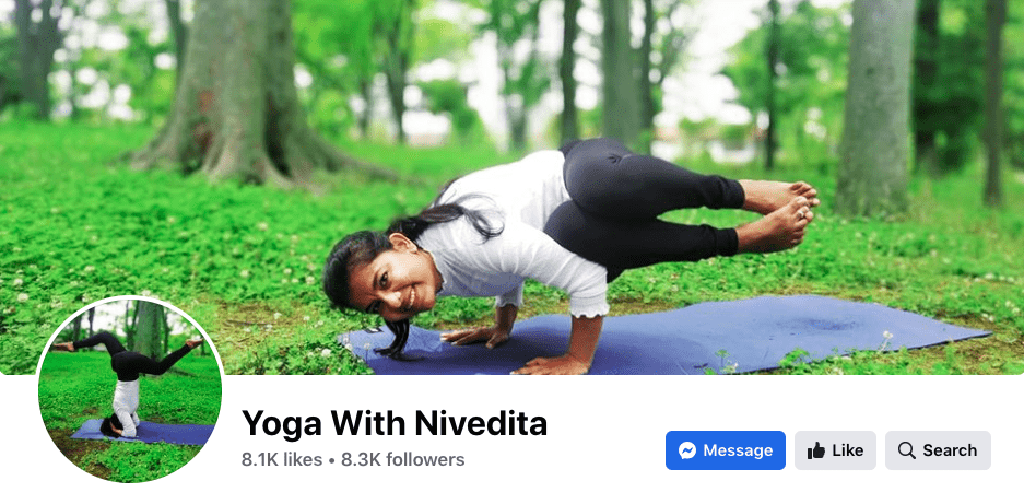 Nivedita Yadav | Yoga poses on Facebook profile