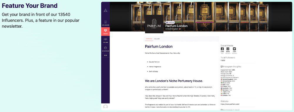 Pairfum London on Afluencer | Shopify Influencer App