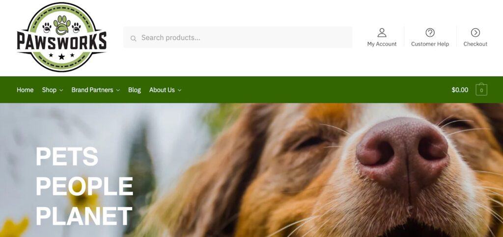 Paws Works website | Pet brands on Afluencer