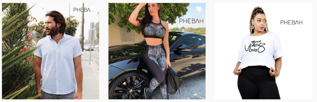 Phebah | Fashion models promoting brand's clothing range