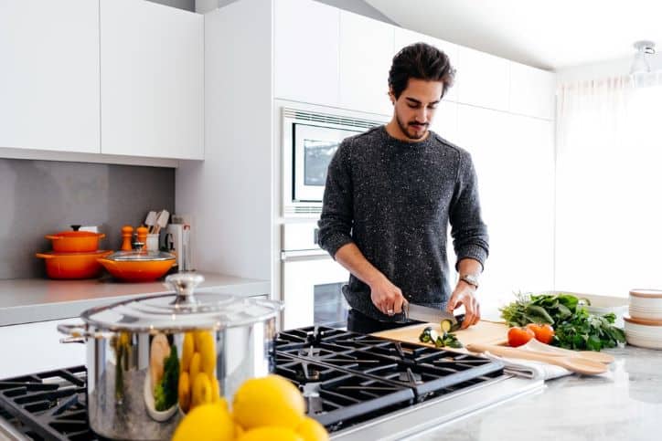 Food Influencer Prepping Vegetables in the Kitchen