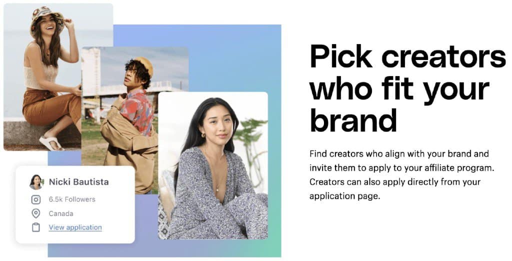 Pick creators fit for your brand | Shopify collabs app